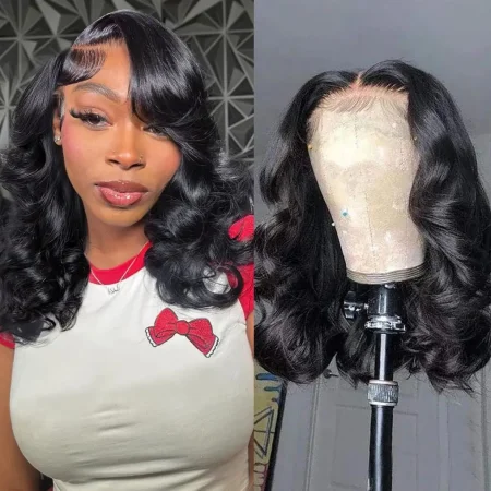 Bob Wig Human Hair 13x4 HD Lace Front BOB Body Wave Wigs for Black Women Glueless Pre-Plucked Human Hair Natural Hairline