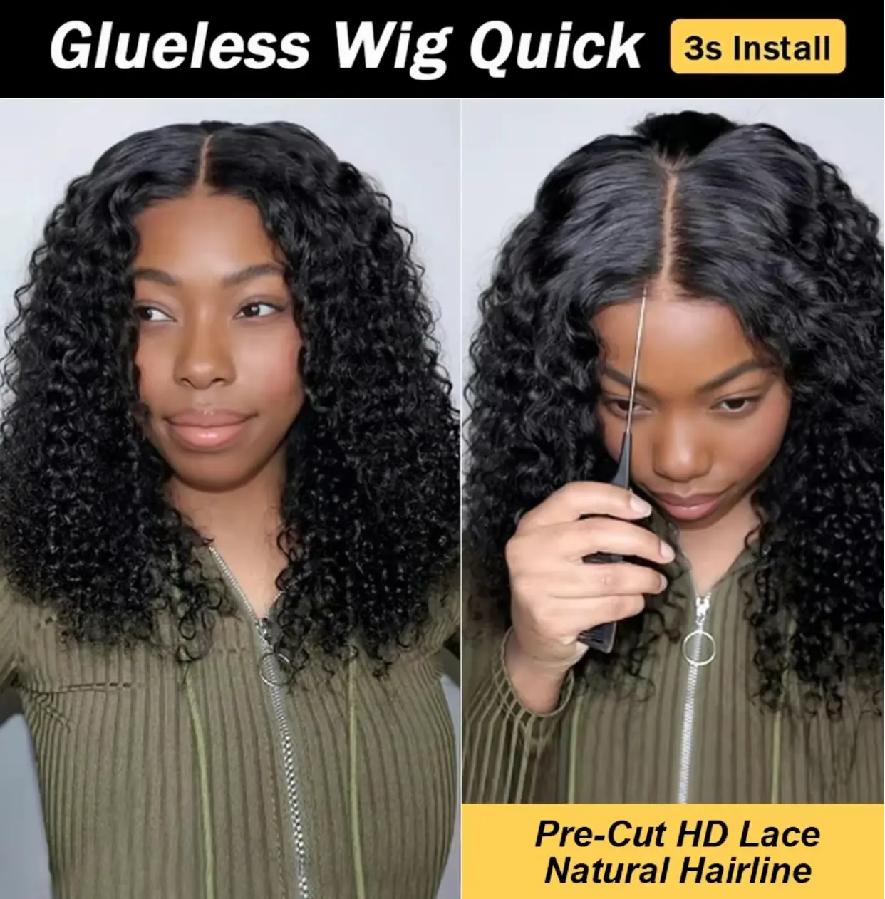 Wear and Go Glueless Bob Wigs Human Hair Pre Plucked Pre Cut Short Bob Lace Front Wigs 5x5 Hd Lace Closure Wigs Human Hair for Beginners Natural Black - Image 6