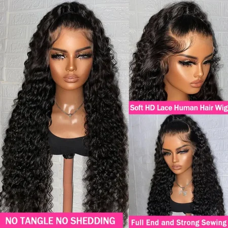 180 Density 13x6 Hd Lace Frontal Wigs Brazilian Deep Wave Curly Real Hair Wigs 13x4 Glueless Drawstring Deep Wave Wig For Black Women Preplucked