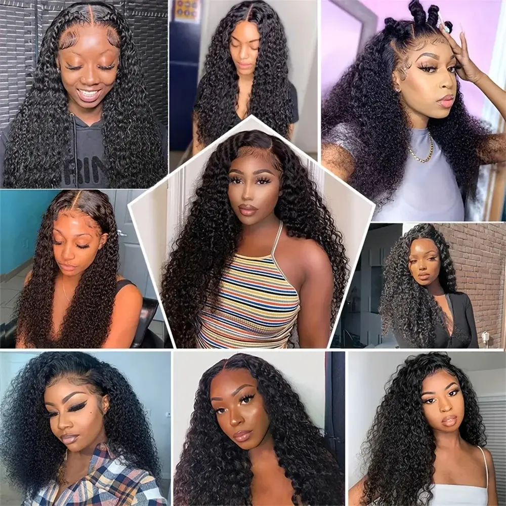 180 Density 13x6 Hd Lace Frontal Wigs Brazilian Deep Wave Curly Real Hair Wigs 13x4 Glueless Drawstring Deep Wave Wig For Black Women Preplucked - Image 4