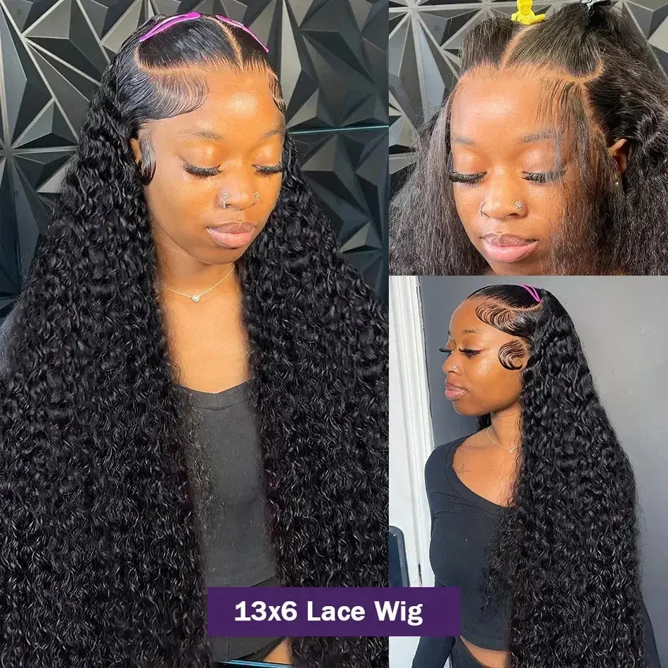 180 Density 13x6 Hd Lace Frontal Wigs Brazilian Deep Wave Curly Real Hair Wigs 13x4 Glueless Drawstring Deep Wave Wig For Black Women Preplucked - Image 5