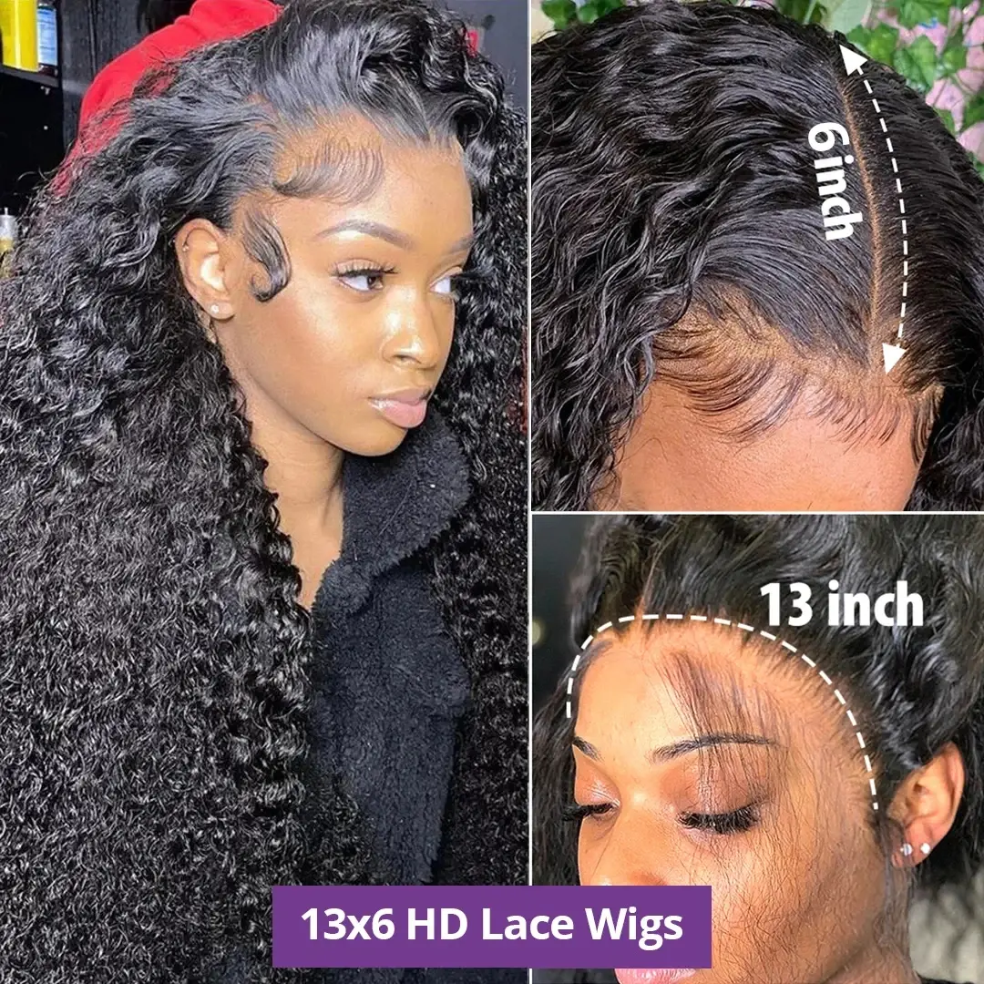 180 Density 13x6 Hd Lace Frontal Wigs Brazilian Deep Wave Curly Real Hair Wigs 13x4 Glueless Drawstring Deep Wave Wig For Black Women Preplucked - Image 6