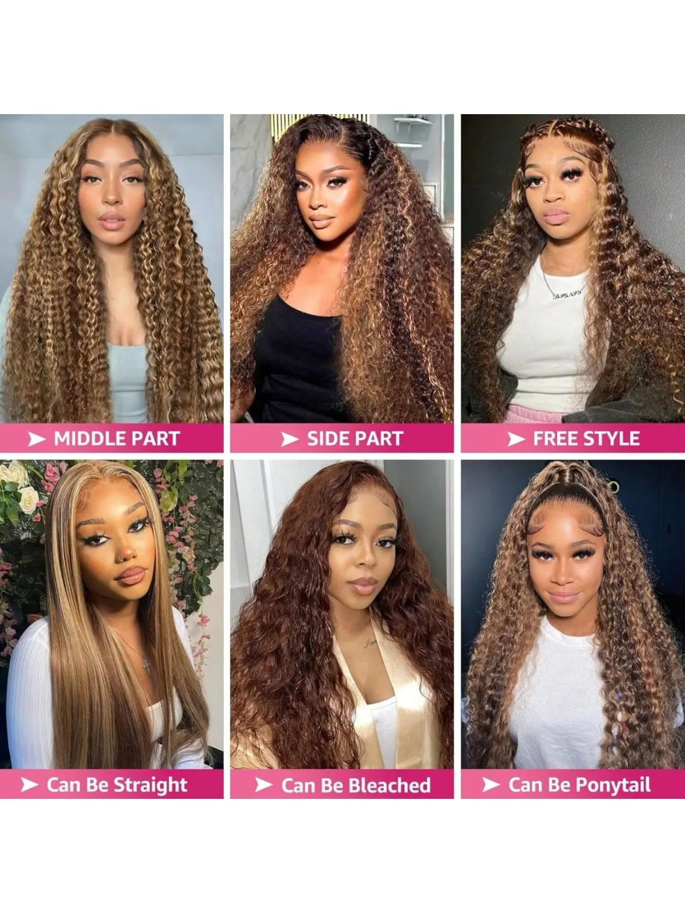 5x5 Lace Front Wigs Human Hair 4/27 Honey Blonde Highlight Deep Wave Curly Human Hair Wig Colored HD Transparent 180% Density Glueless Wig 28inch for Women Pre Plucked Hairline - Image 6