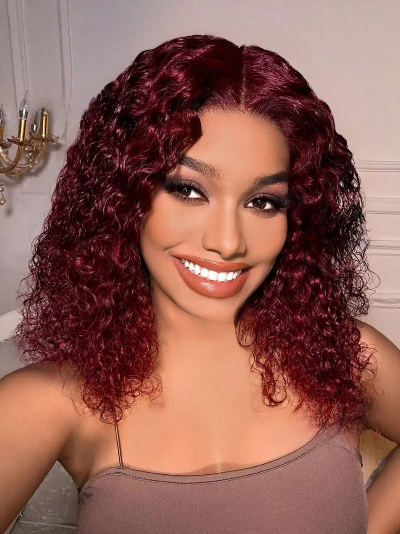 Deep Wave Glueless HD 5x5 Lace Frontal Wigs Human Hair Wigs Ready To Wear 99J Burgundy Curly Human Hair Wigs 5x5 Lace Closure Wig Brazilian Remy Hair Wig - Image 8