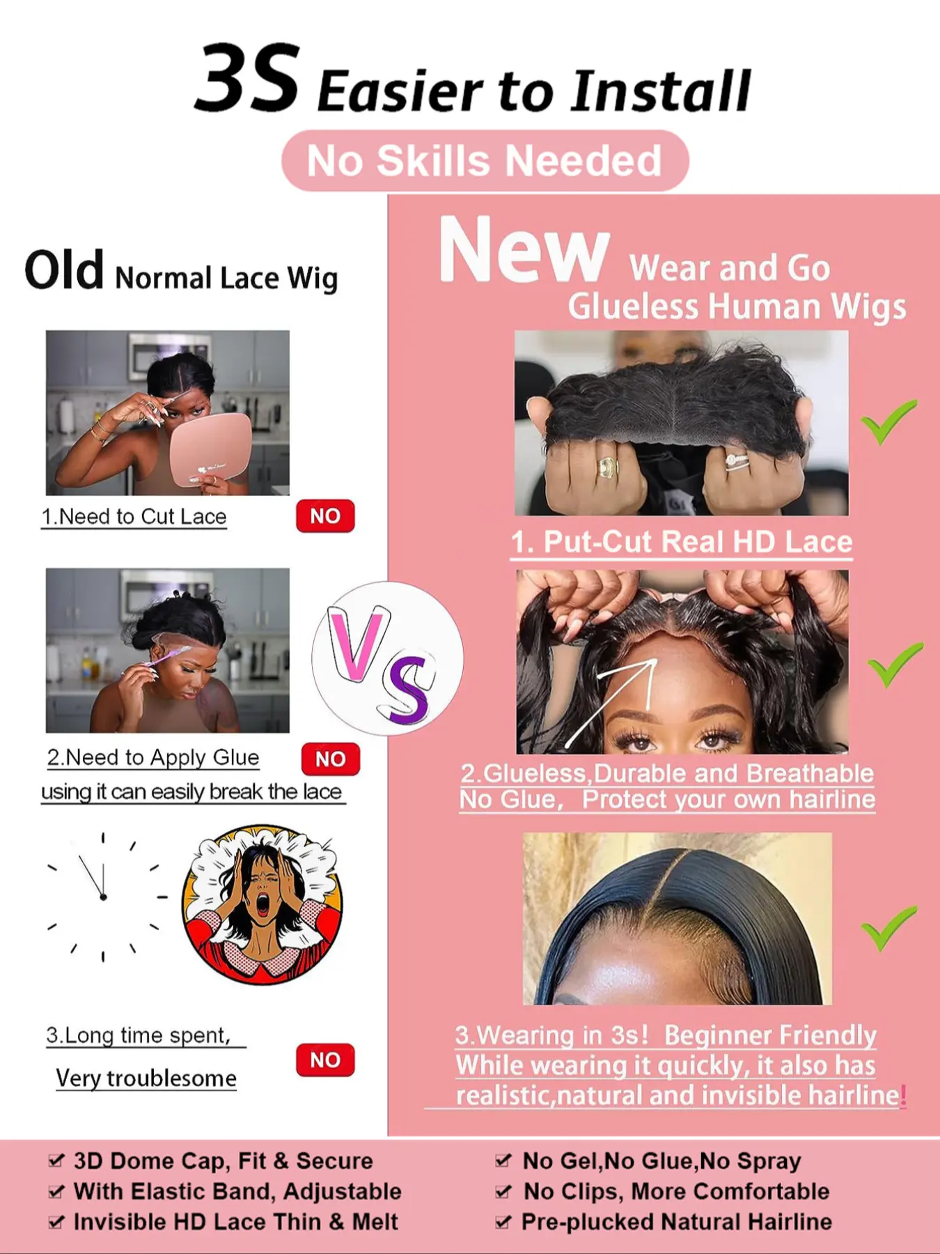 Deep Wave Glueless HD 5x5 Lace Frontal Wigs Human Hair Wigs Ready To Wear 99J Burgundy Curly Human Hair Wigs 5x5 Lace Closure Wig Brazilian Remy Hair Wig - Image 9