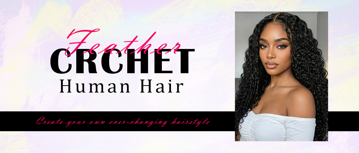 Curly Feather Miracle Knots Crochet Human Hair Feeling Invisible Knotless Pre-Separated Deep Wave Crochet Hair Extensions 120g 7 Wigshumanhair