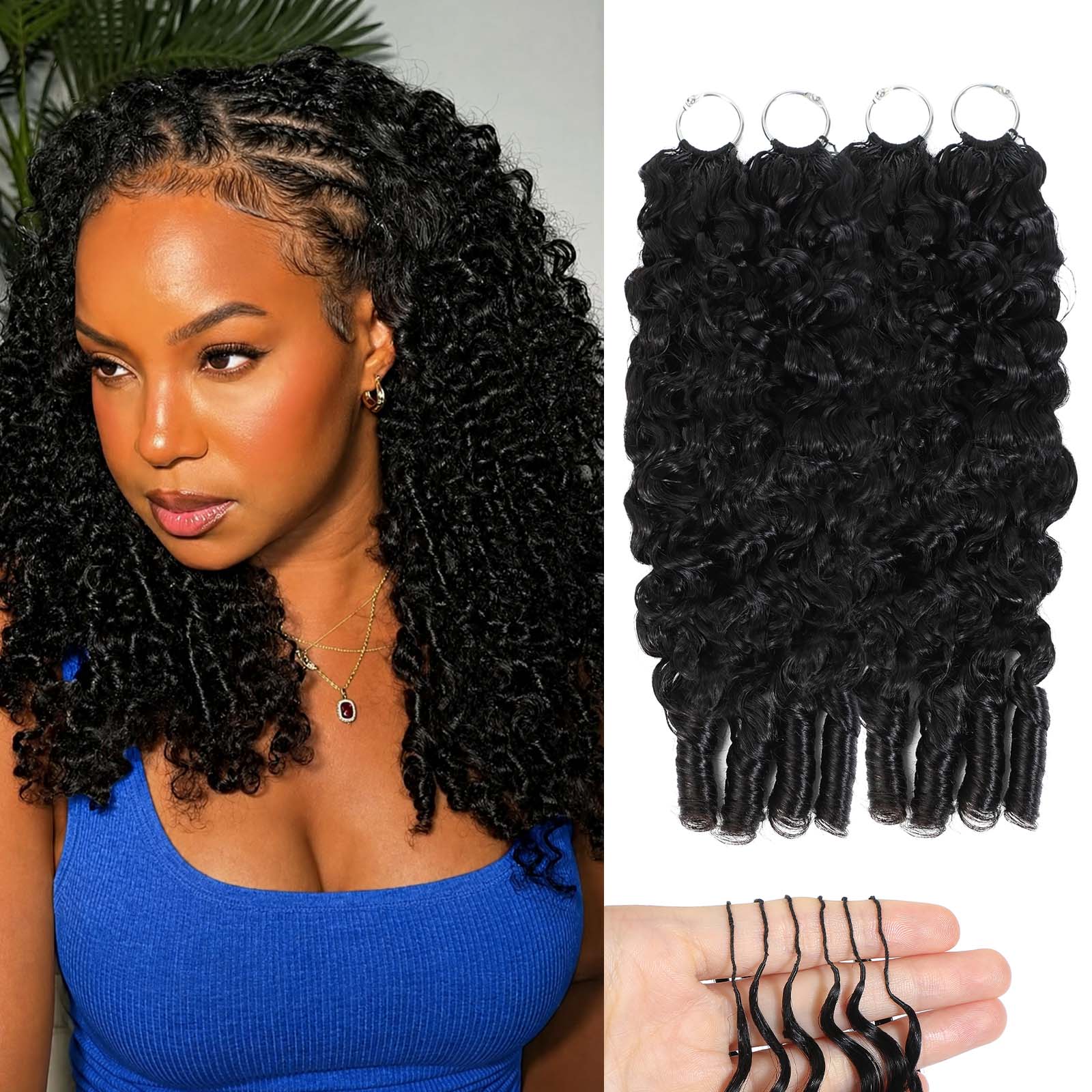 Burmese Curly Crochet Human Hair 18 Inch 120g Human Crochet Hair for Black Women Miracle Knots Hair Pre-Separated 1 WigsHumanHair