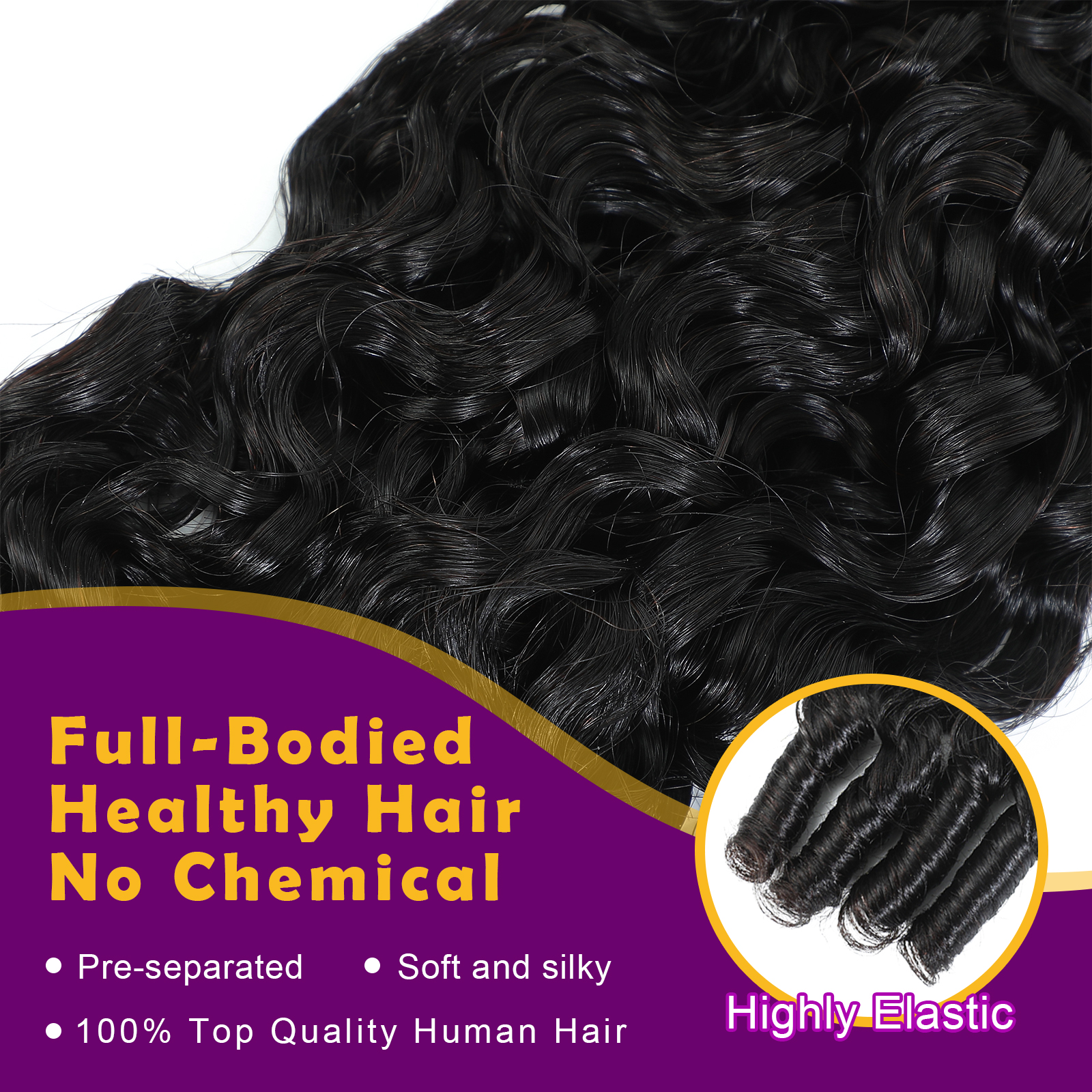 Burmese Curly Crochet Human Hair 18 Inch 120g Human Crochet Hair for Black Women Miracle Knots Hair Pre-Separated 4 WigsHumanHair