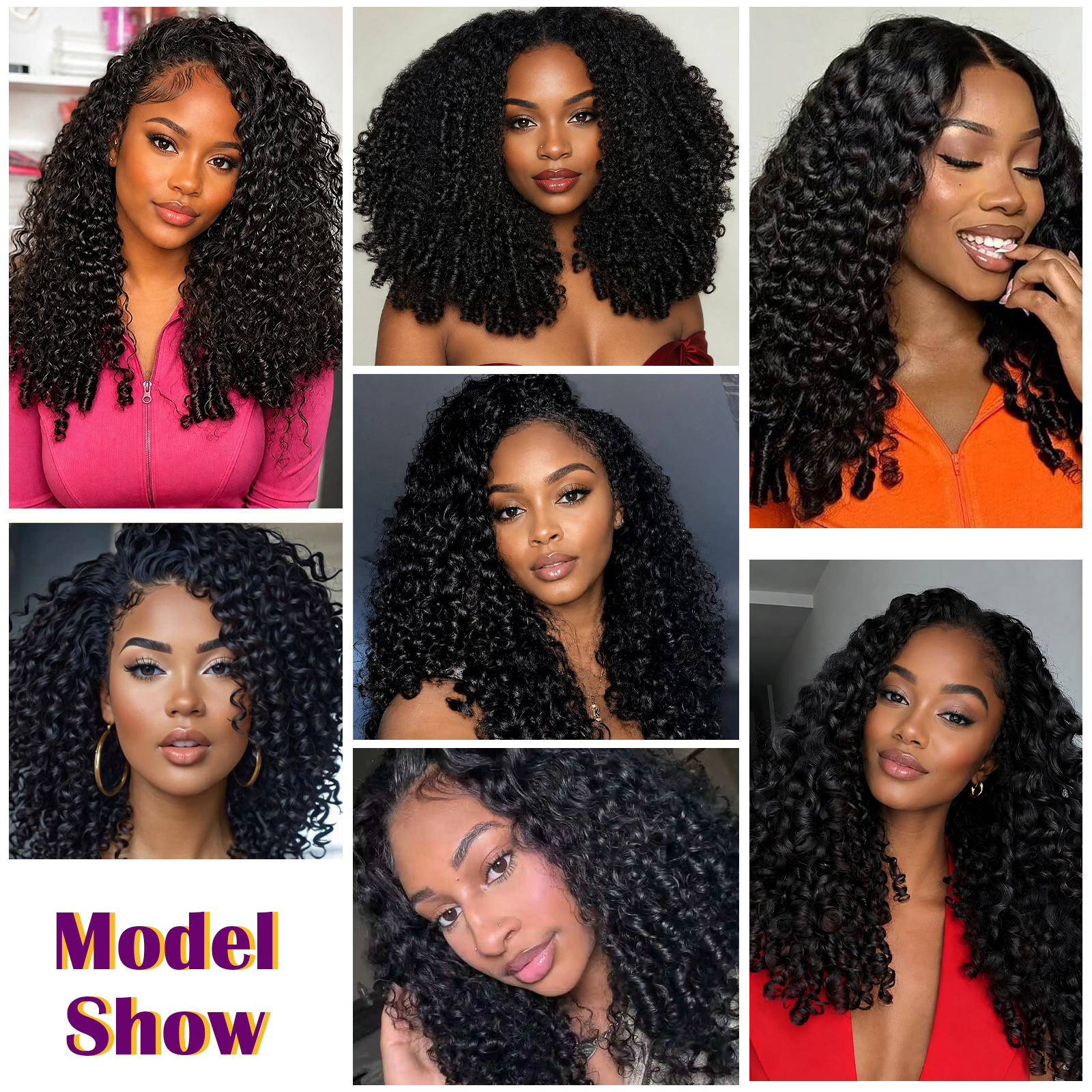 Burmese Curly Crochet Human Hair 18 Inch 120g Human Crochet Hair for Black Women Miracle Knots Hair Pre-Separated 6 WigsHumanHair